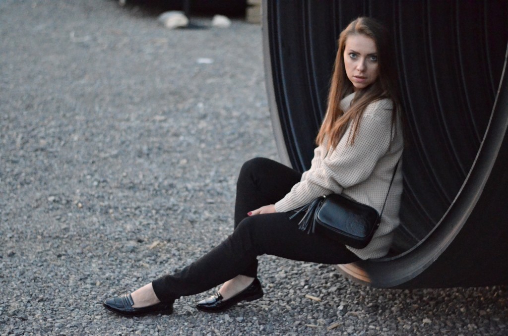 buty mokasyny damskie czarne CZARNE MOKASYNY