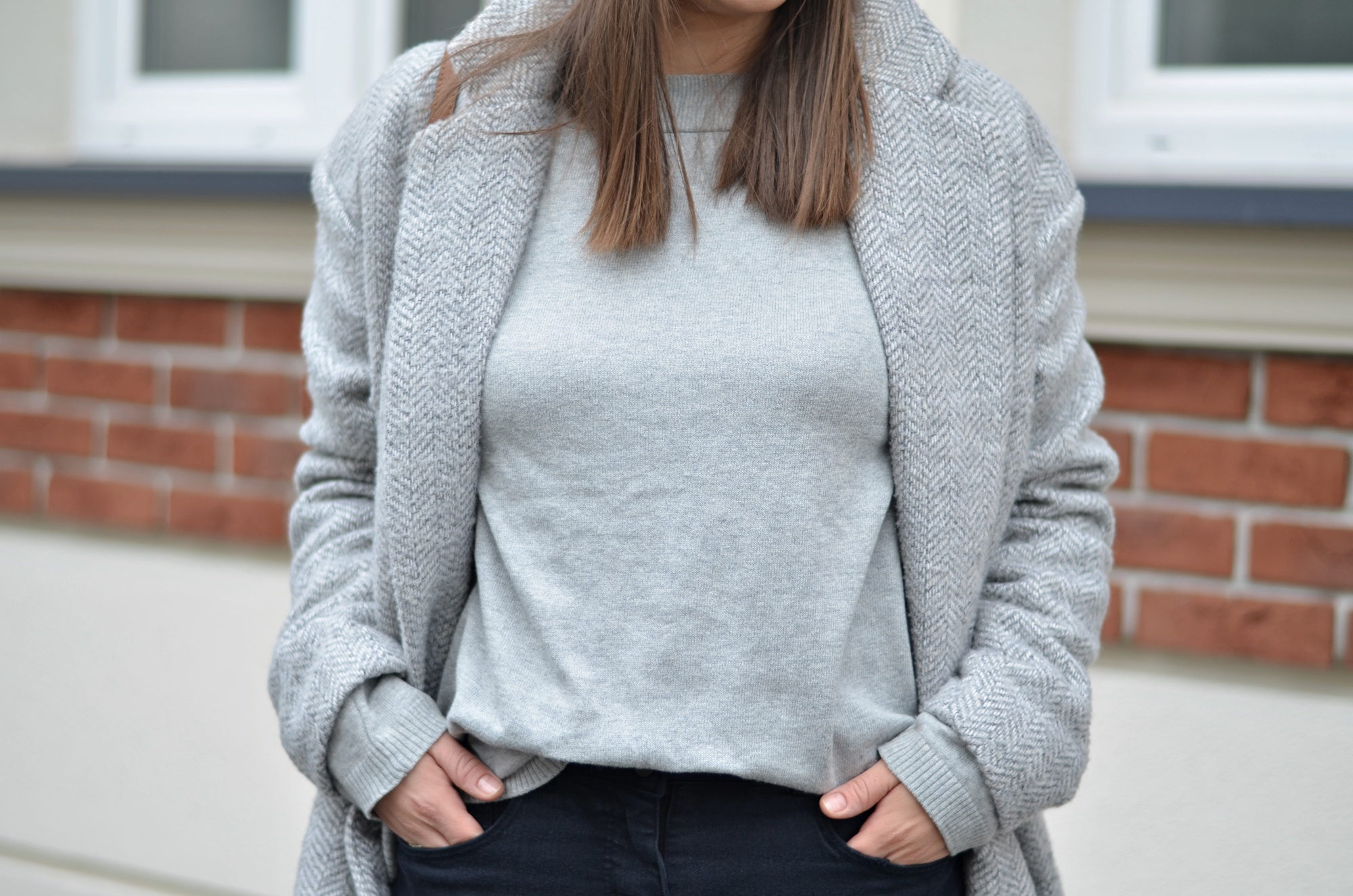 SZARY PŁASZCZ oversizowy