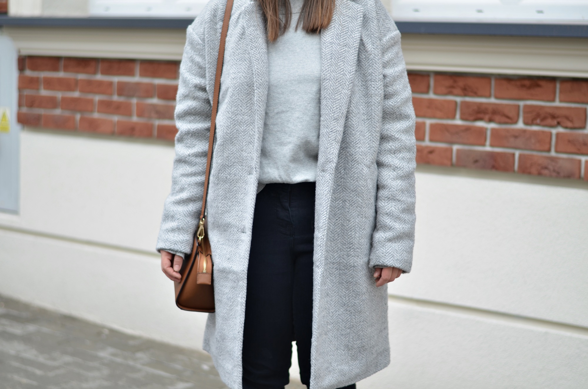 SZARY PŁASZCZ zimowy