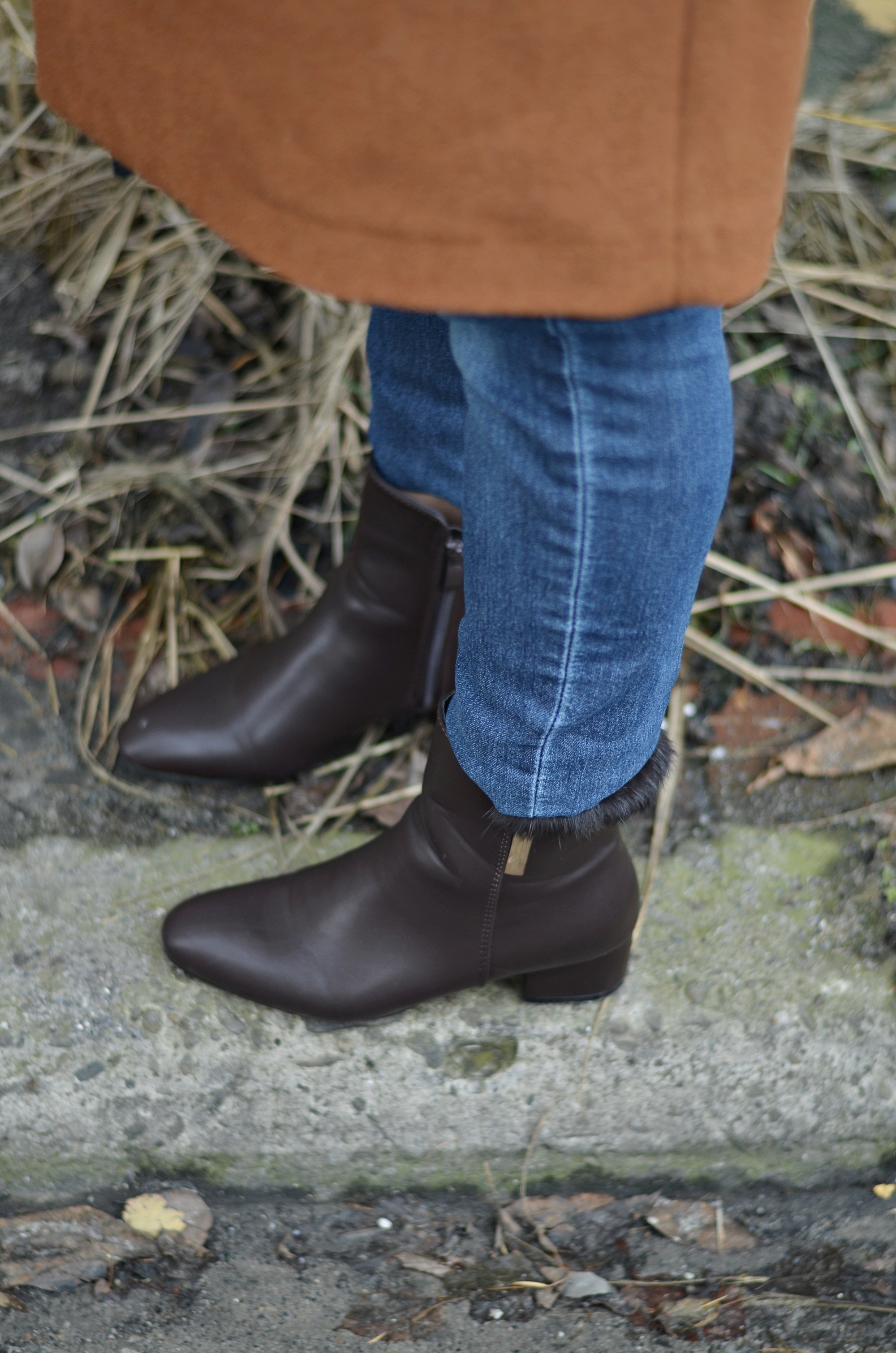 brązowe botki botki Renee