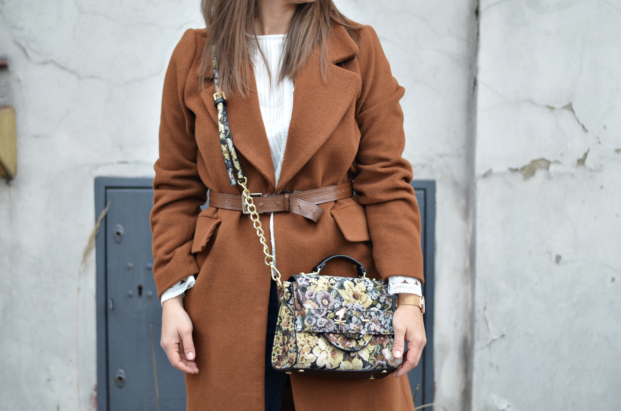 torebka w kwiaty MIEDZIANY PŁASZCZ