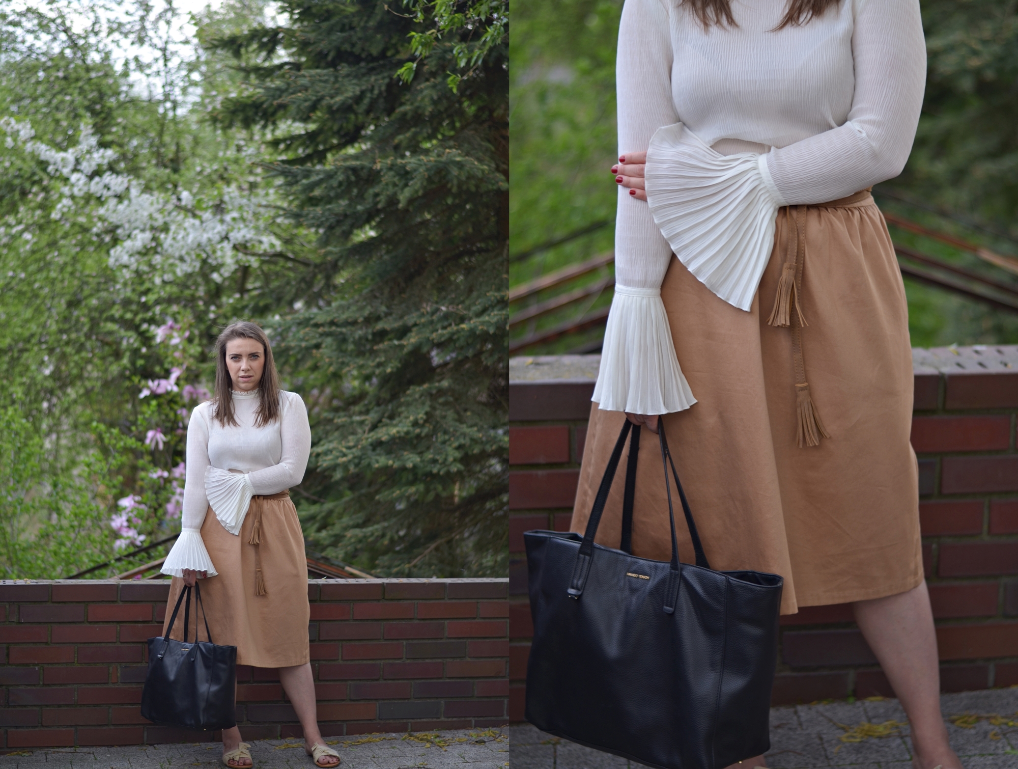 spódnica camel stylizacja