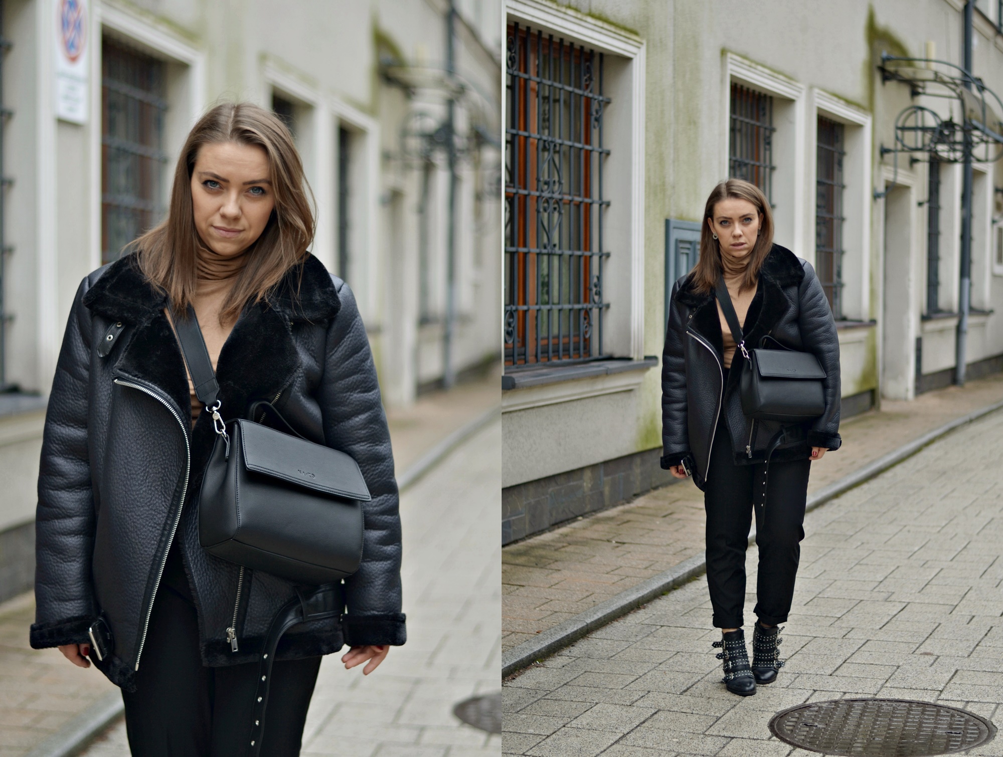 czarny kożuszek damski