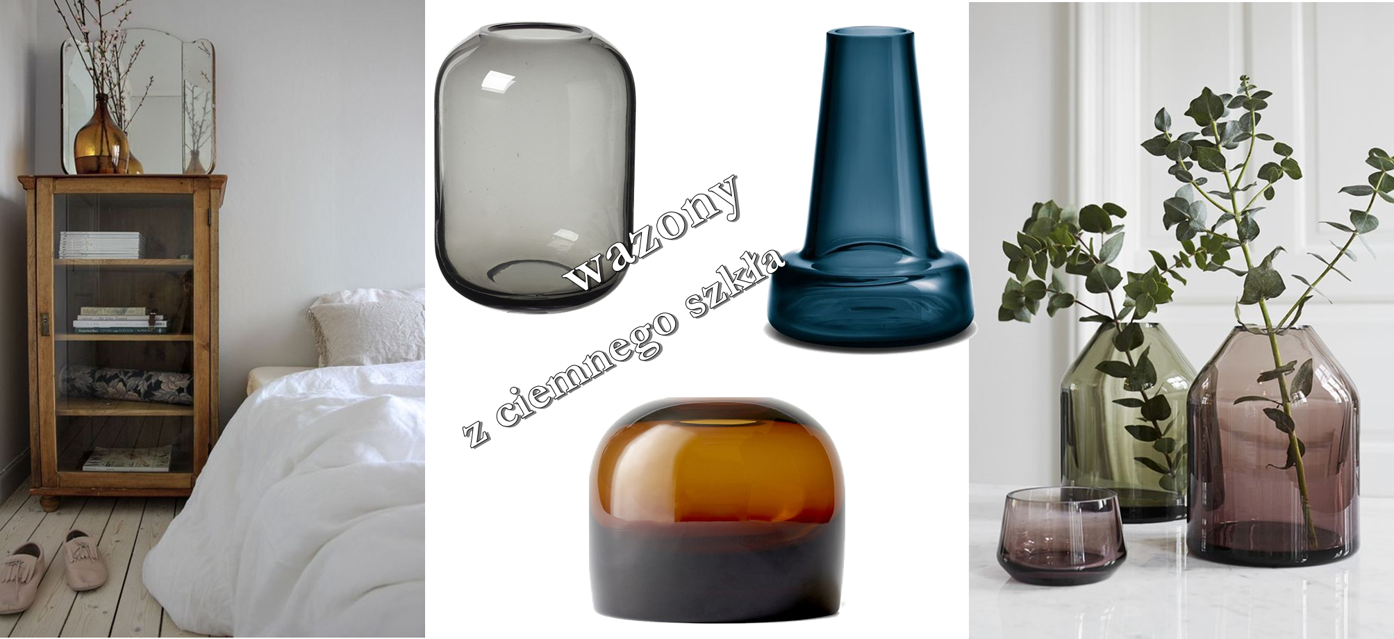 wazony z ciemnego szkła