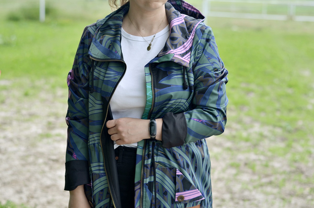 kurtka parka w ciekawy wzór