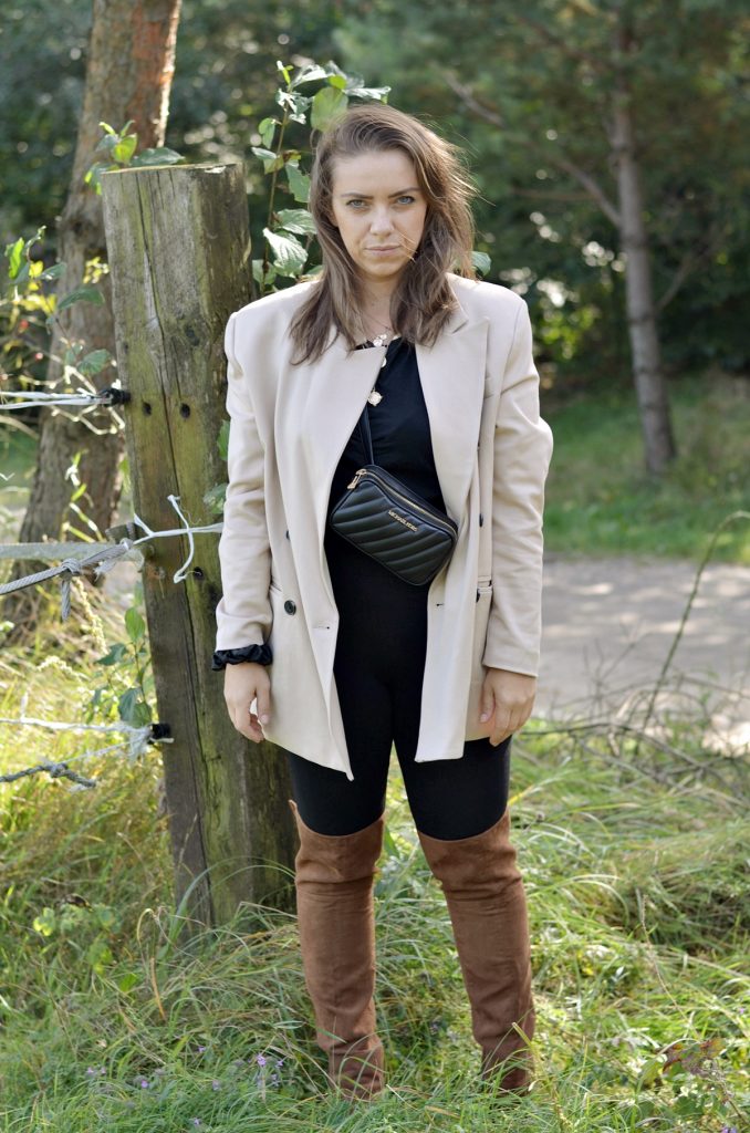 marynarka oversize kozaki za kolano