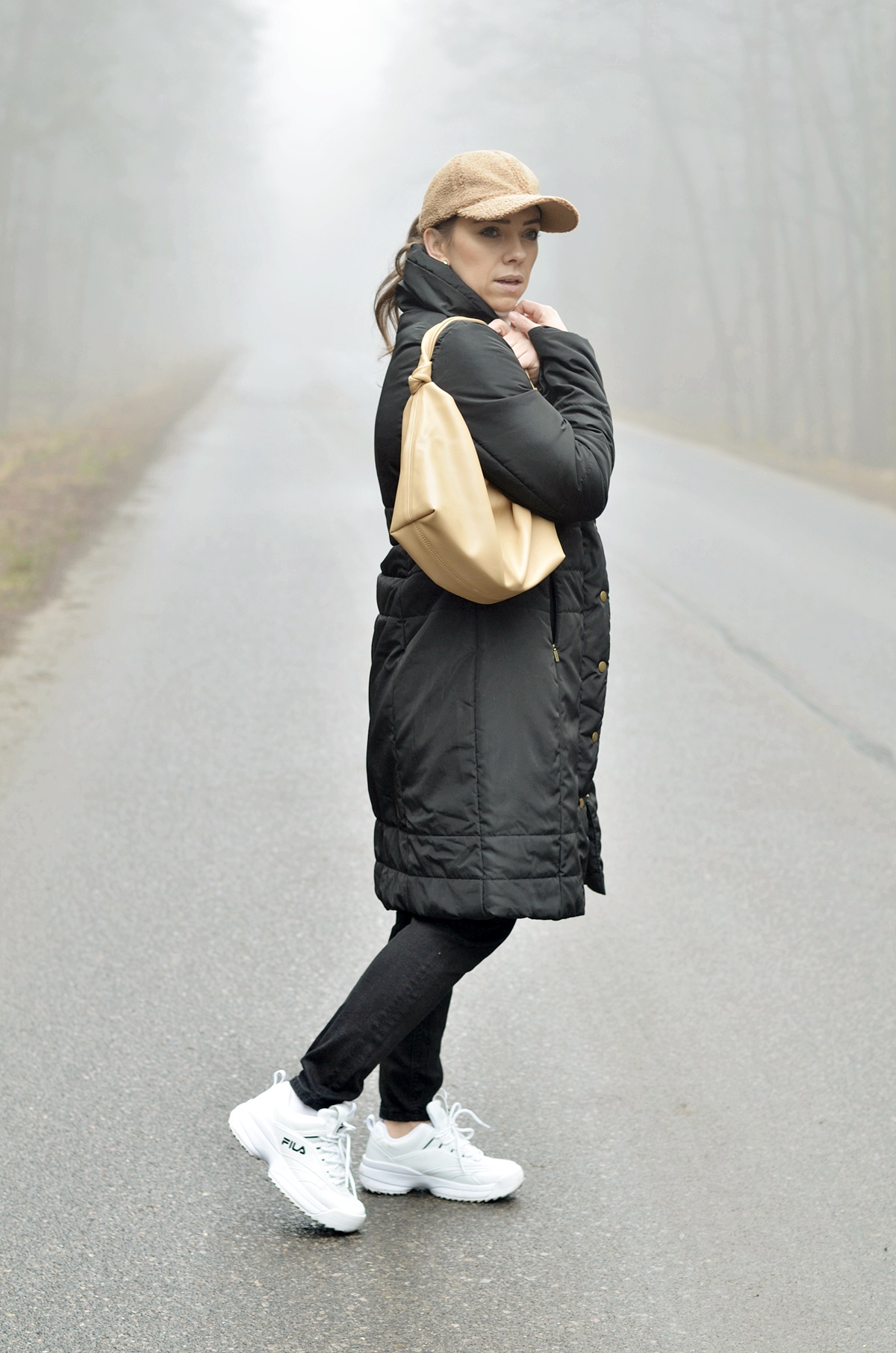 buty fila kurtka zimowa czarna bonprix
