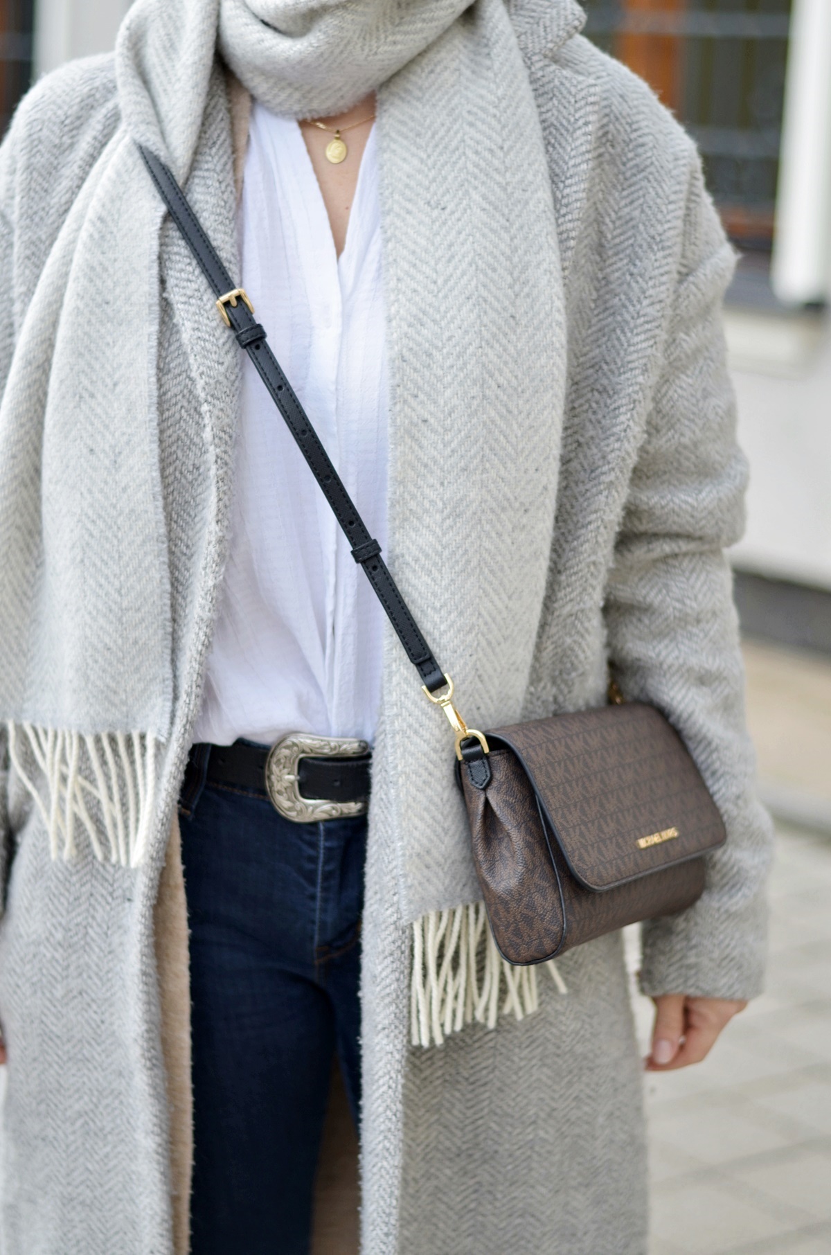 torebka Michael Kors SZALIK OD TARTAN I WEŁNA