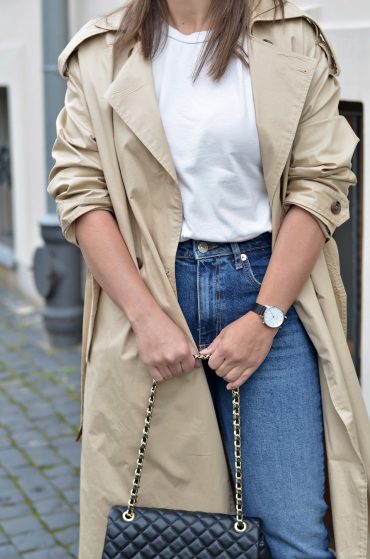 DŁUGI BEŻOWY TRENCZ