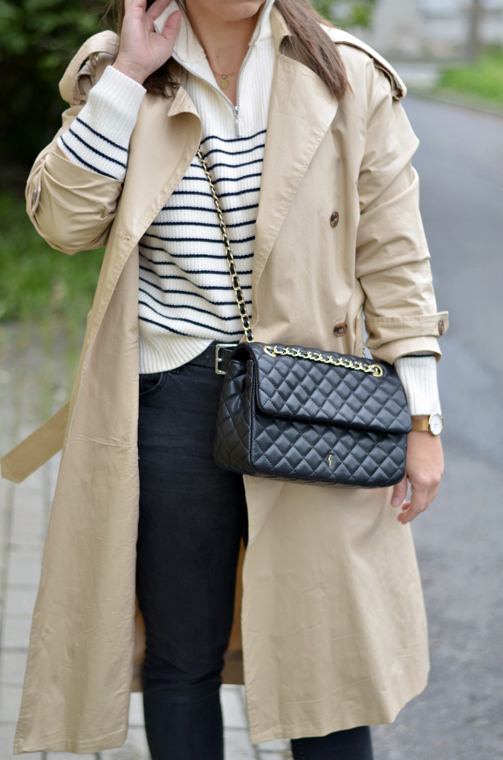 sweter w paski mango trencz orsay